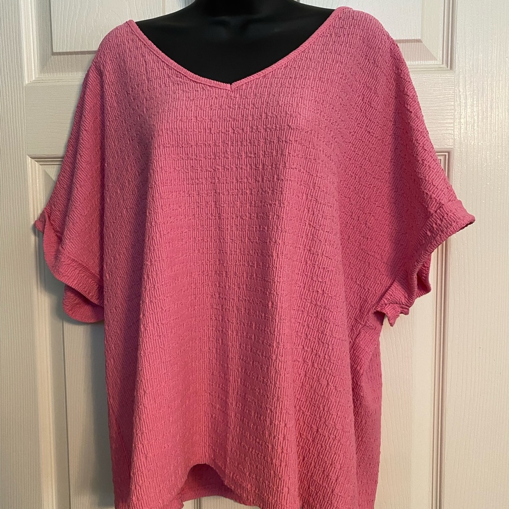 Women's Pink Textured Top